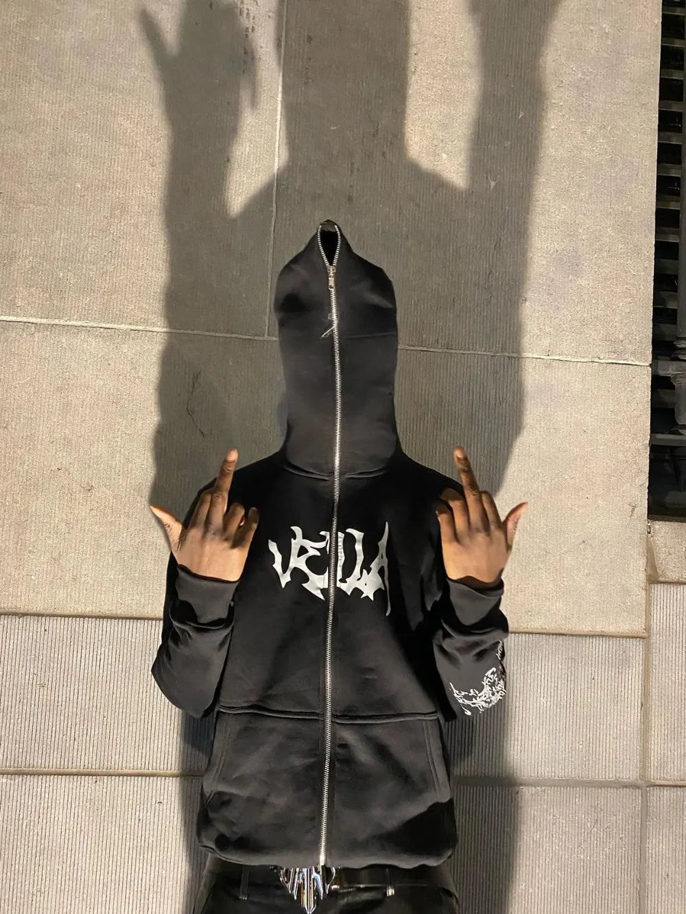Men's Zip Up Letter Graphic Hoodie