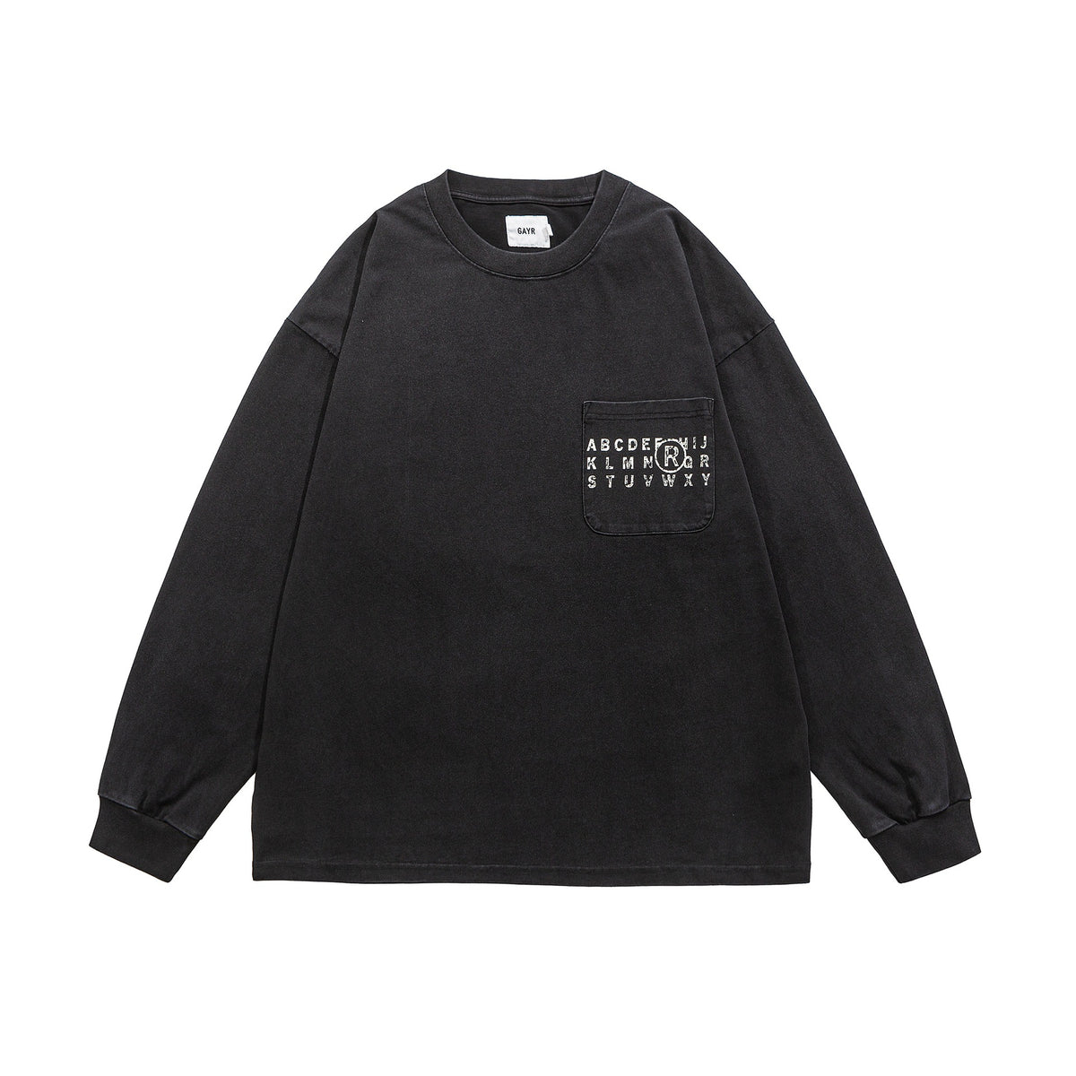 Washed Distressed Crewneck Hoodie for Men