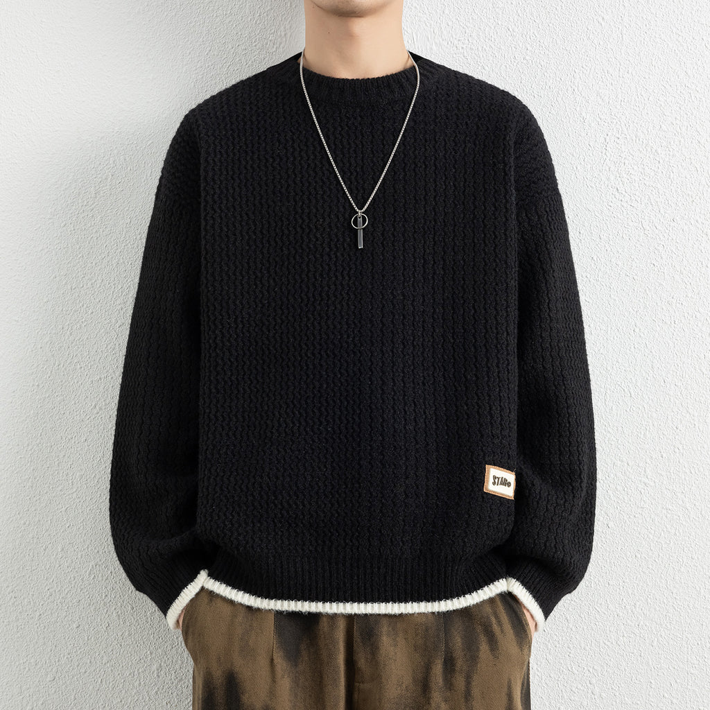 Men's Designer Style Solid Color Thickened Loose Soft Knit Sweater