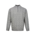 Hemp Pattern Coarse Knit British Half-Zip Heavy Knit Sweater for Men and Women