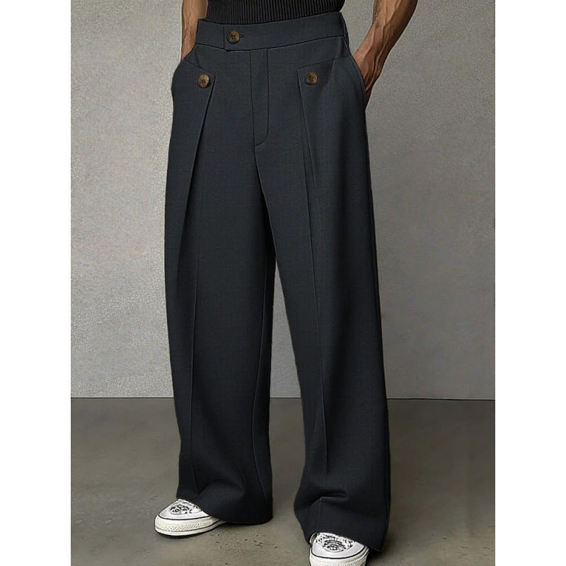 Casual Suit Pants for Men Loose Straight Fit