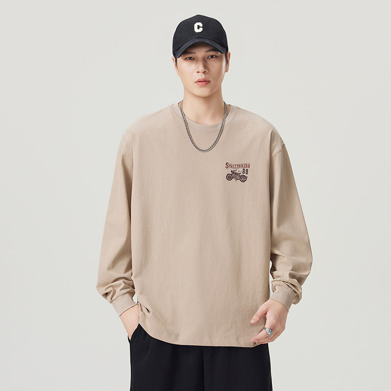 Loose Long Sleeve Cotton T-Shirt for Men
