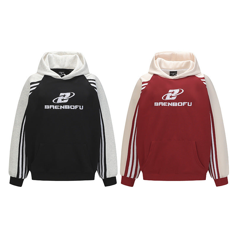 Color blocked sports hoodie for men