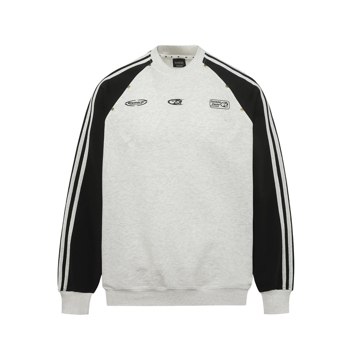 Ribbon splicing striped hoodie for men and women