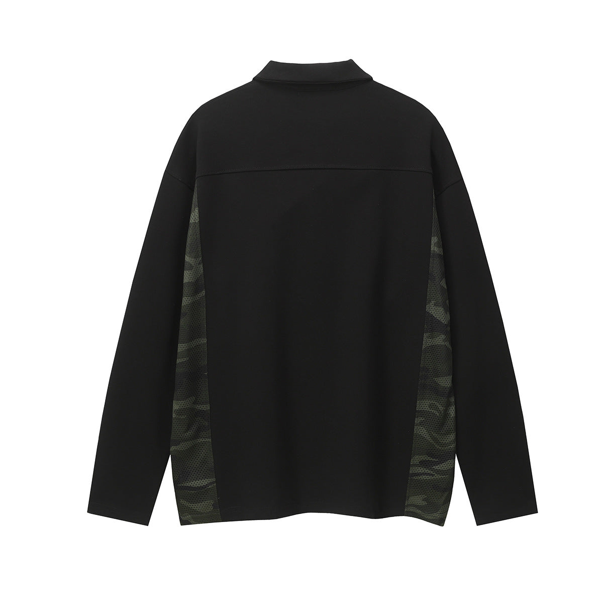 Sportswear camouflage patchwork POLO lapel sweatshirt for men
