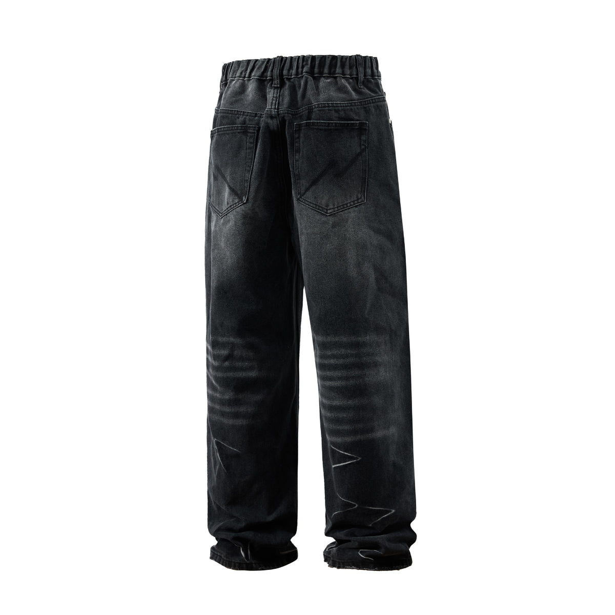 Washed Distressed Loose Straight Leg Jeans for Men