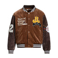 Embroidered letter baseball jacket
