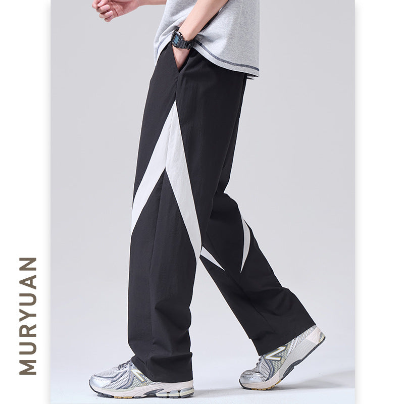 Style Color-Blocked Casual Pants for Men