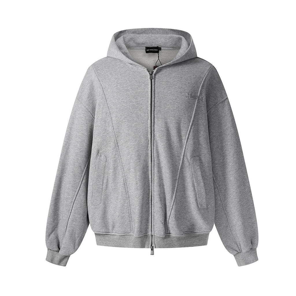 Loose deconstruction zipper hoodie for men