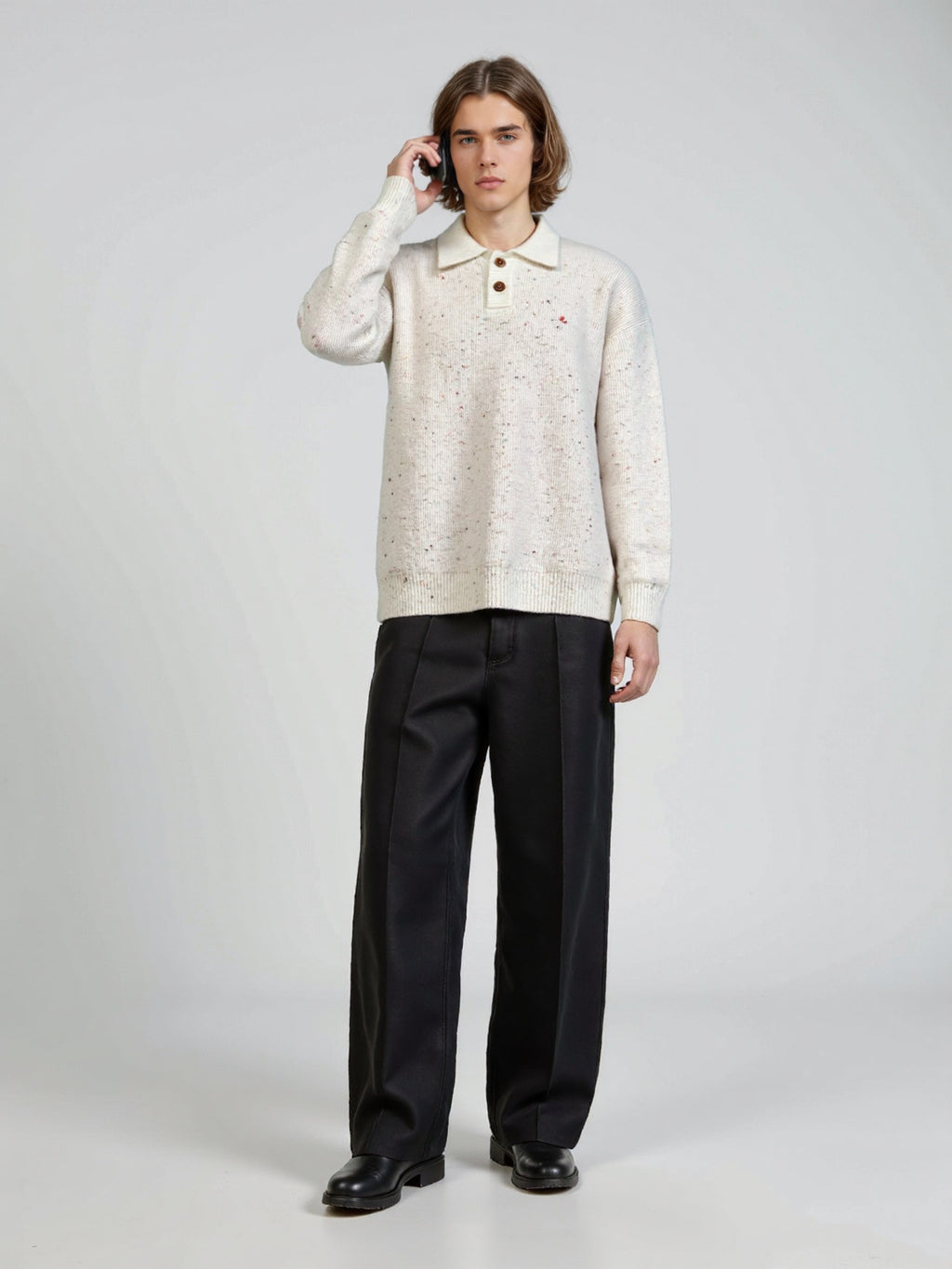 Polo collar sweater for men