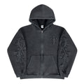 Washed Embroidered Hoodie with Fleece Lining for Men