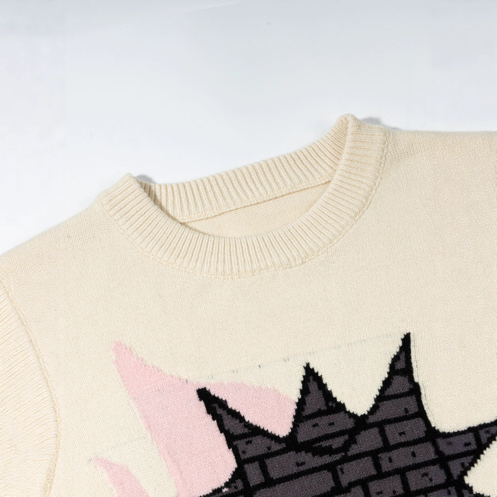 Cartoon round neck sweater for men