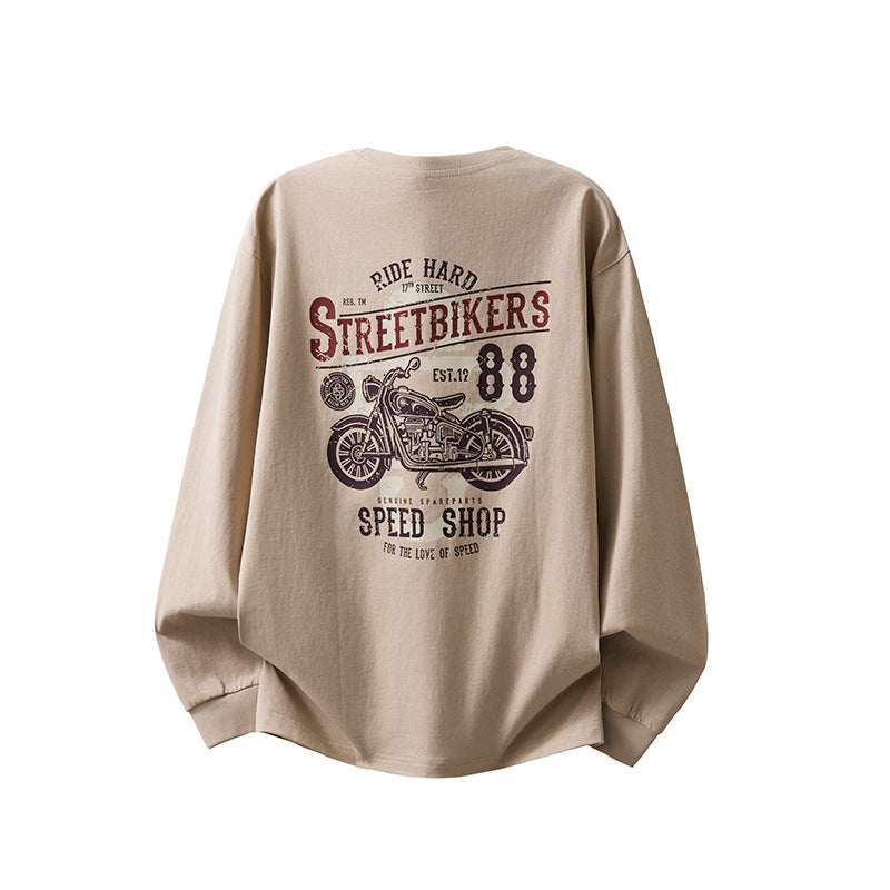 Loose Long Sleeve Cotton T-Shirt for Men