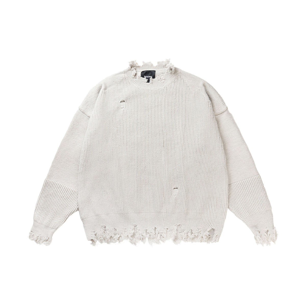 Perforated round neck knitted sweater for men and women