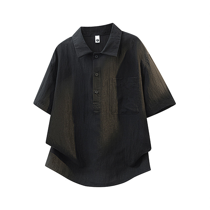 Tencel Short Sleeve Polo Shirt for Men