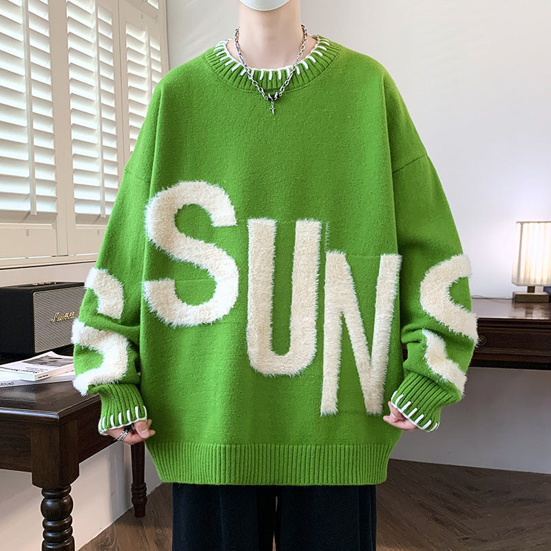 Casual Long Sleeve Round Neck Sweater for Men
