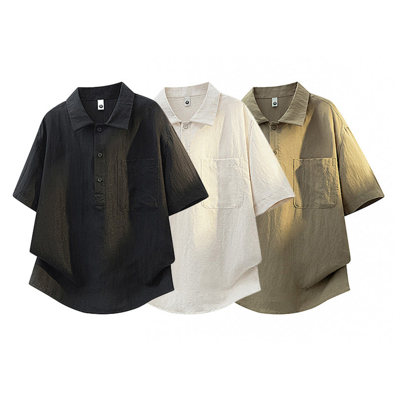 Tencel Short Sleeve Polo Shirt for Men
