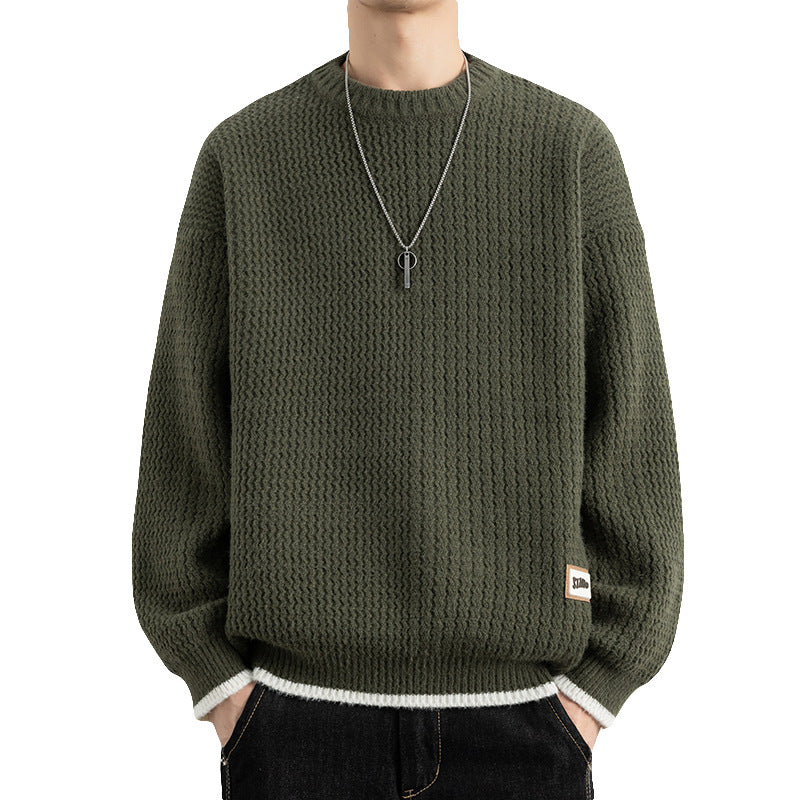 Men's Designer Style Solid Color Thickened Loose Soft Knit Sweater