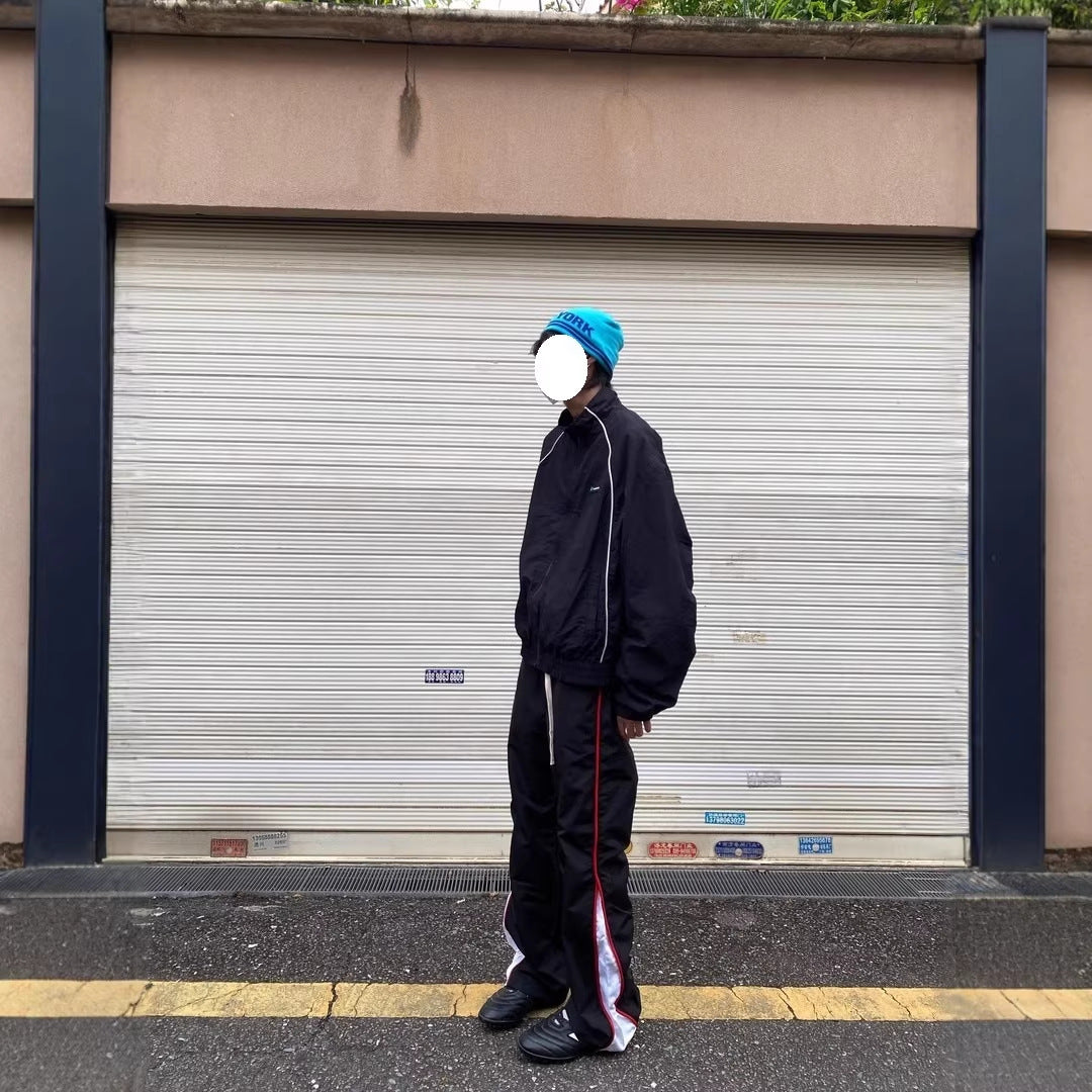 Color-Blocked Spliced Athletic Pants for Men