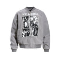 Washed canvas baseball jacket for men