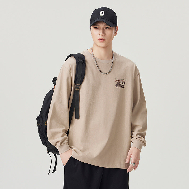 Loose Long Sleeve Cotton T-Shirt for Men