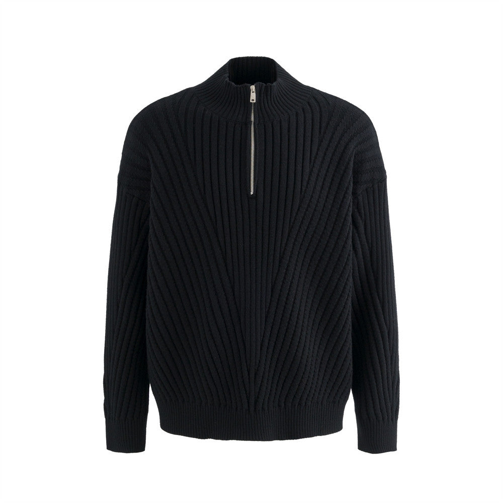 Half zip stand up collar sweater