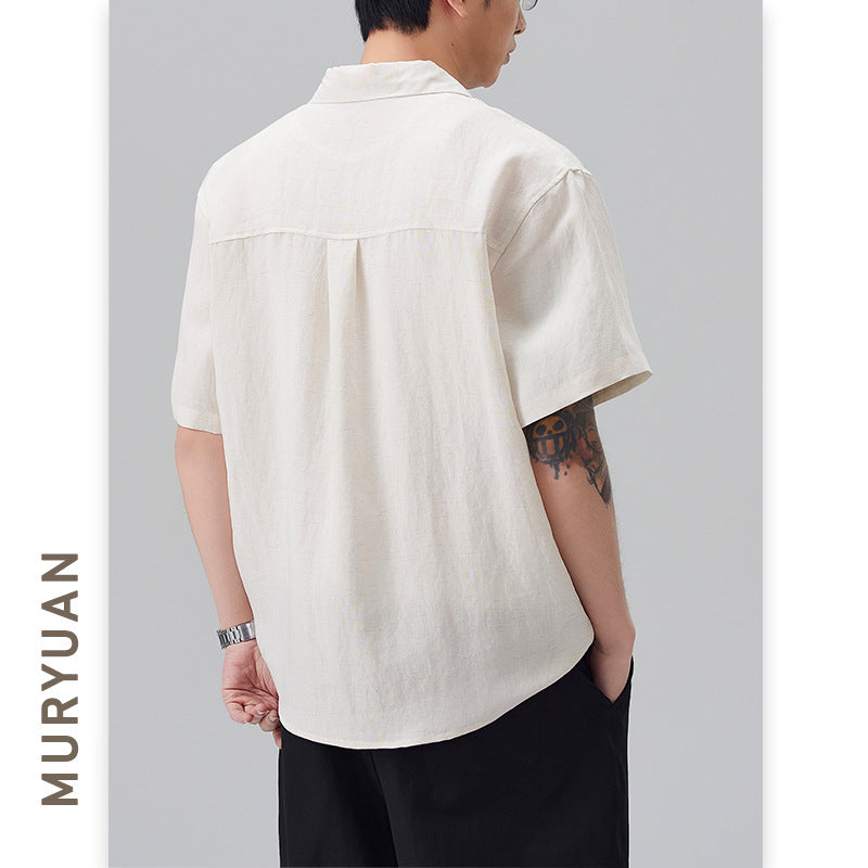 Tencel Short Sleeve Polo Shirt for Men