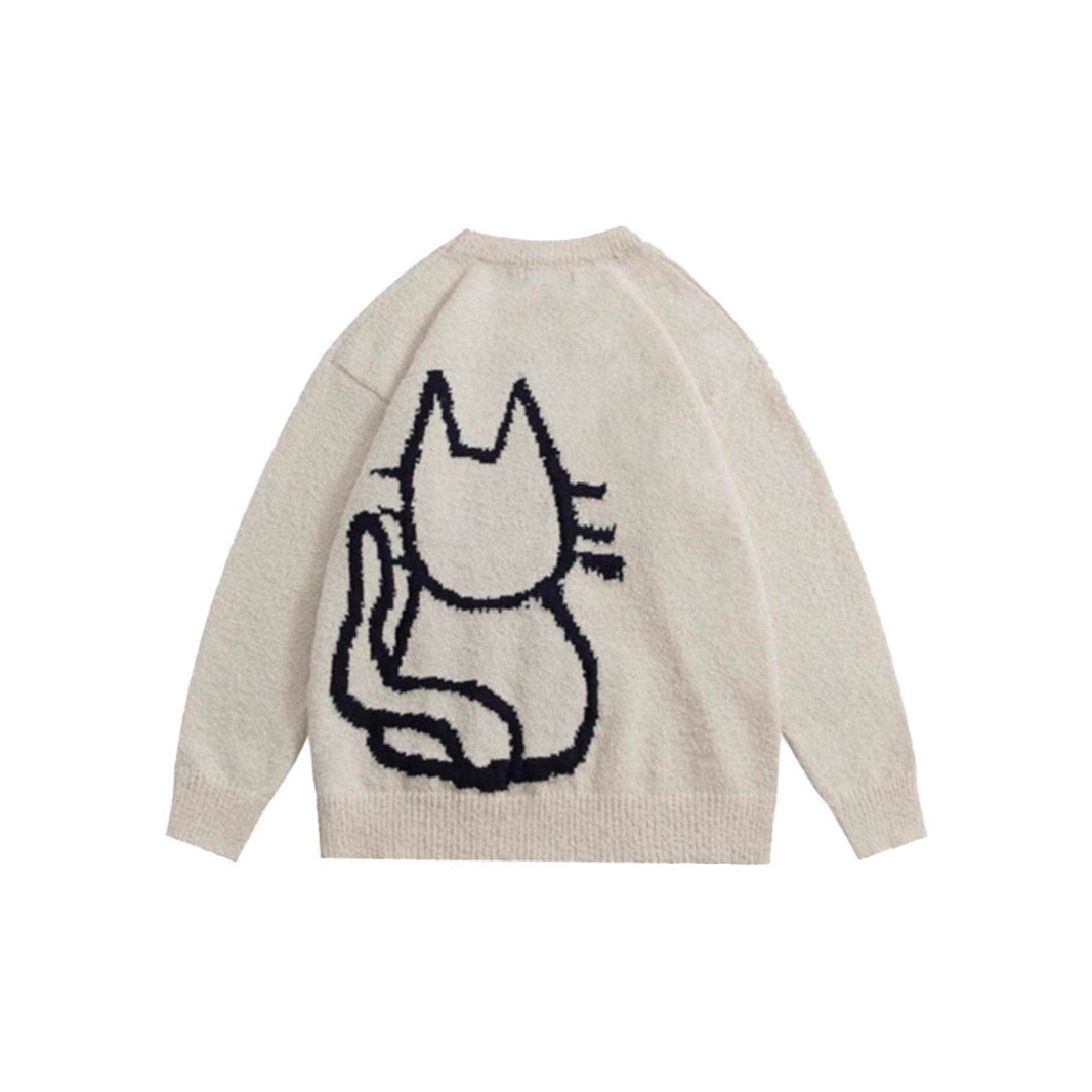 Cartoon cat sweater for men