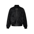 Rivet Decorated Gathered Baseball Collar Jacket for Men