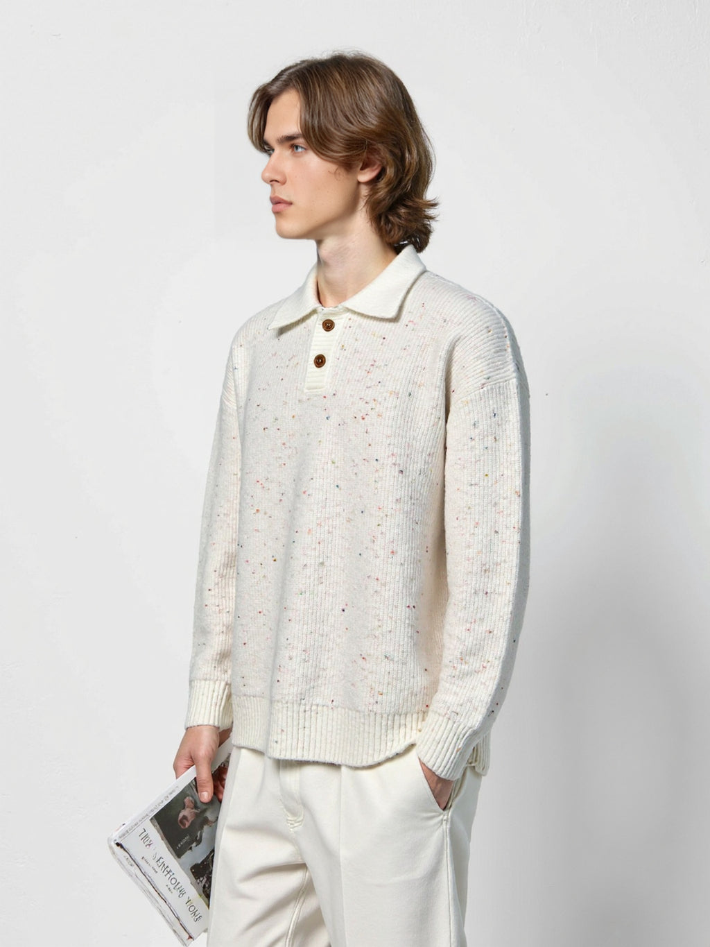 Polo collar sweater for men