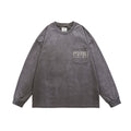 Washed Distressed Crewneck Hoodie for Men