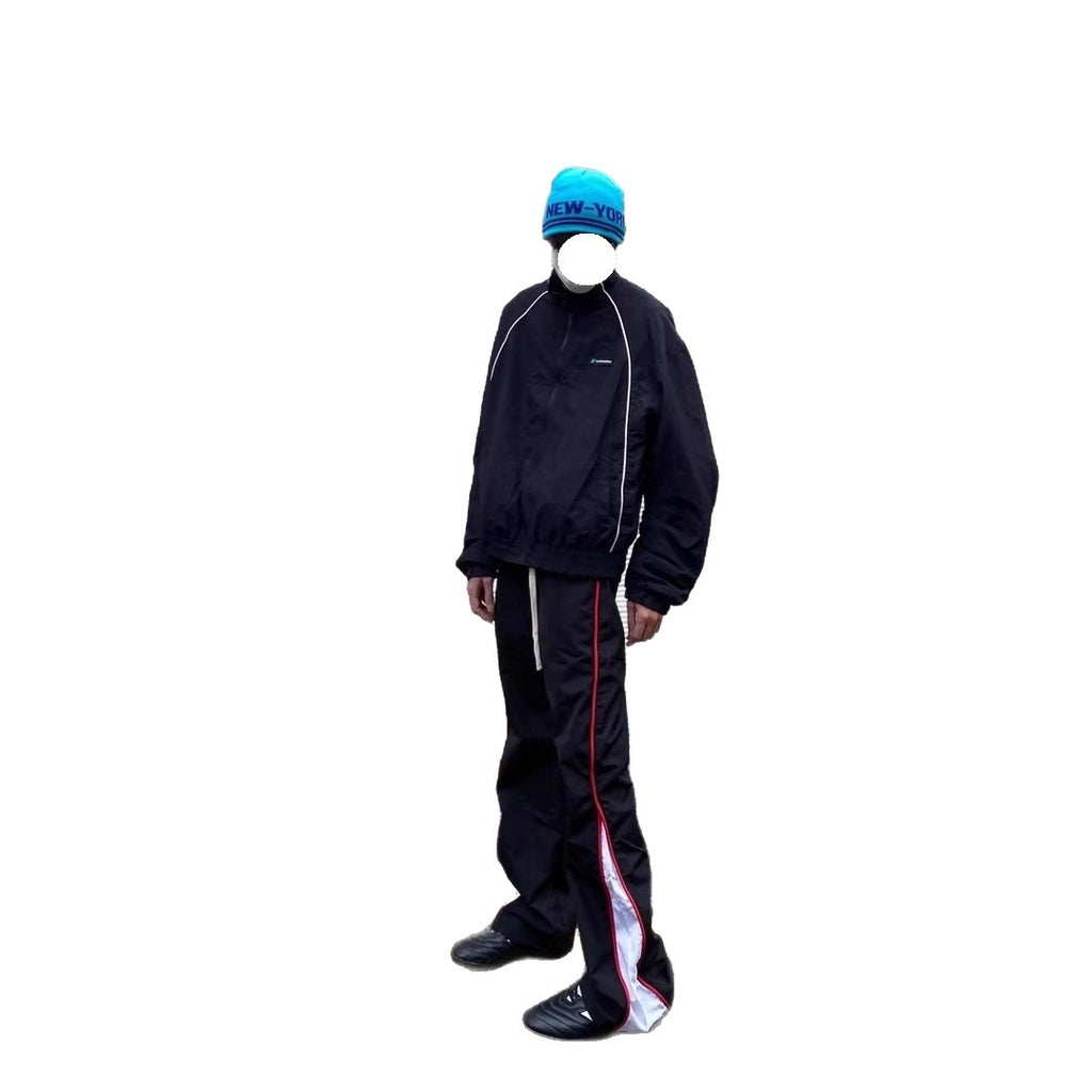 Color-Blocked Spliced Athletic Pants for Men