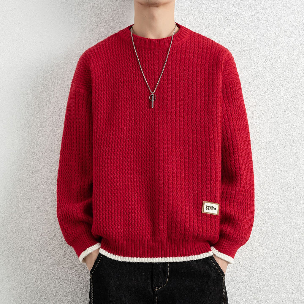 Men's Designer Style Solid Color Thickened Loose Soft Knit Sweater