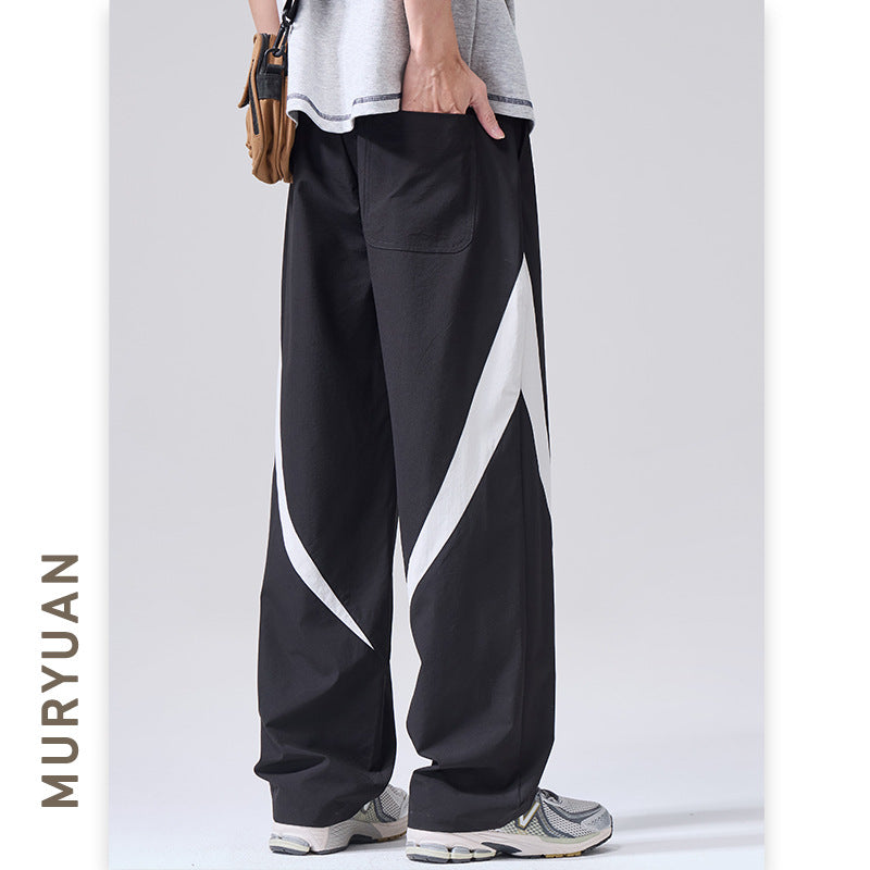 Style Color-Blocked Casual Pants for Men