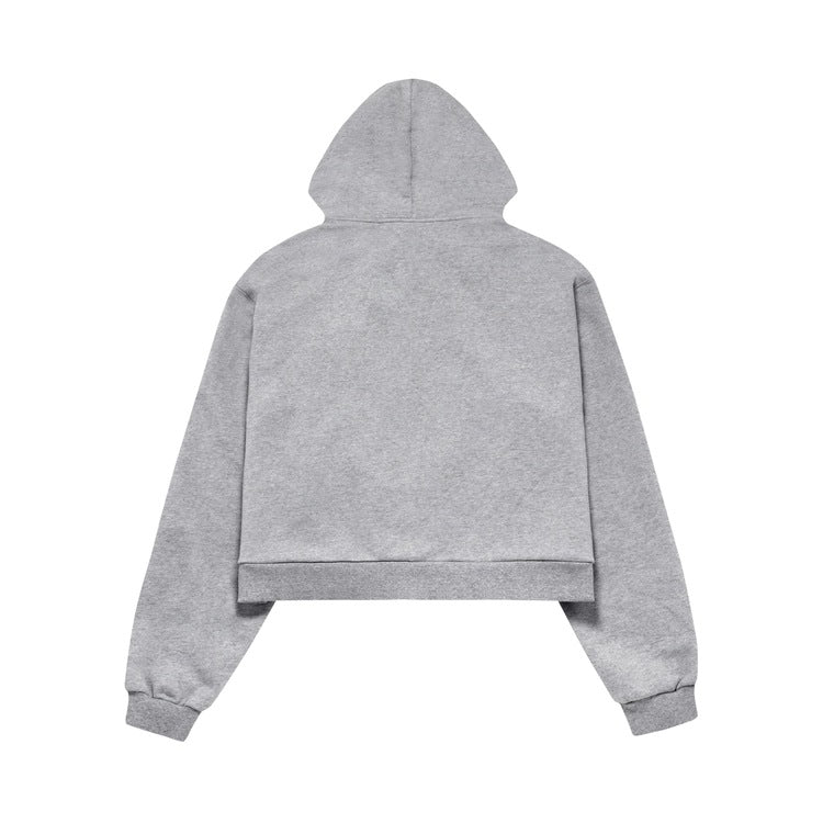 Design Knotted Asymmetrical Short Hooded Sweatshirt for Men