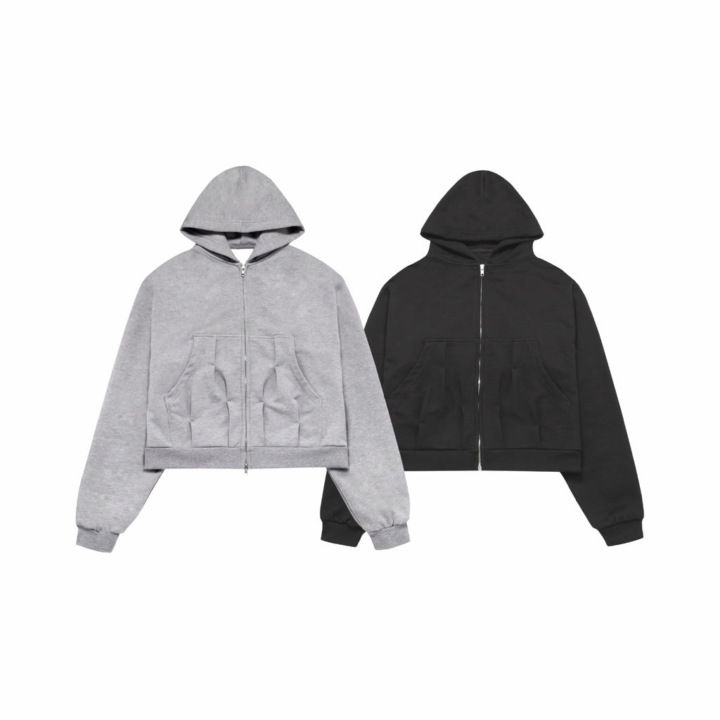 Design Knotted Asymmetrical Short Hooded Sweatshirt for Men
