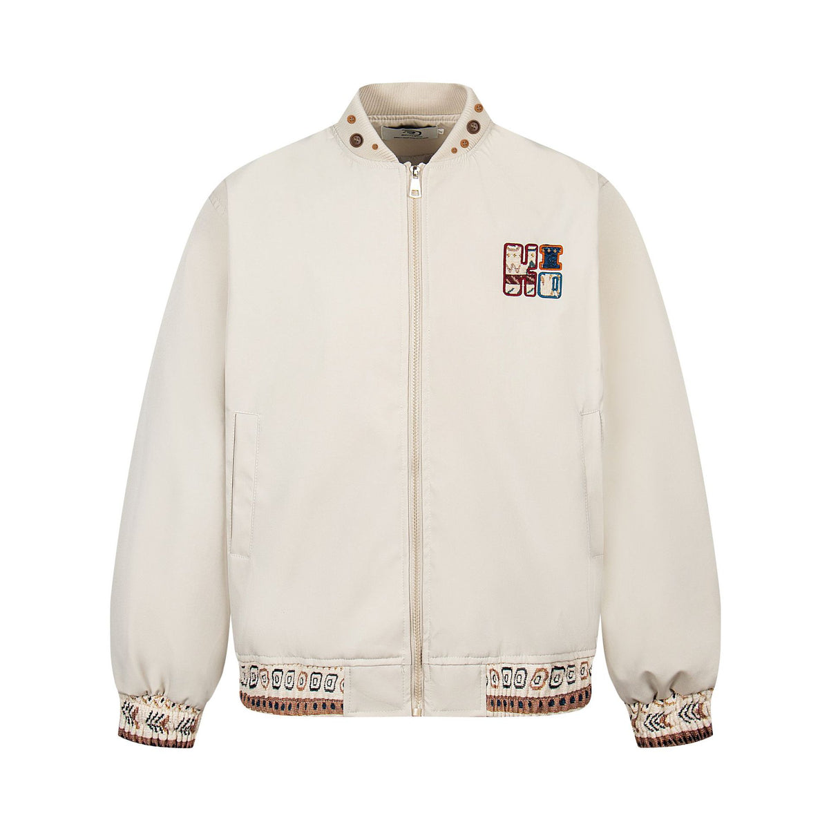 Ethnic style standing collar jacket for men