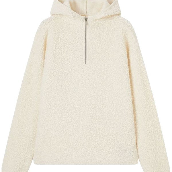 Knitwear Loose Hooded Half-Zip Sweater Coat