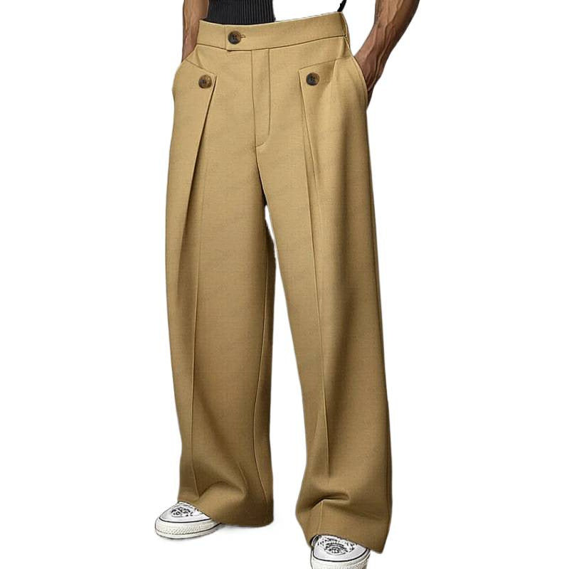Casual Suit Pants for Men Loose Straight Fit