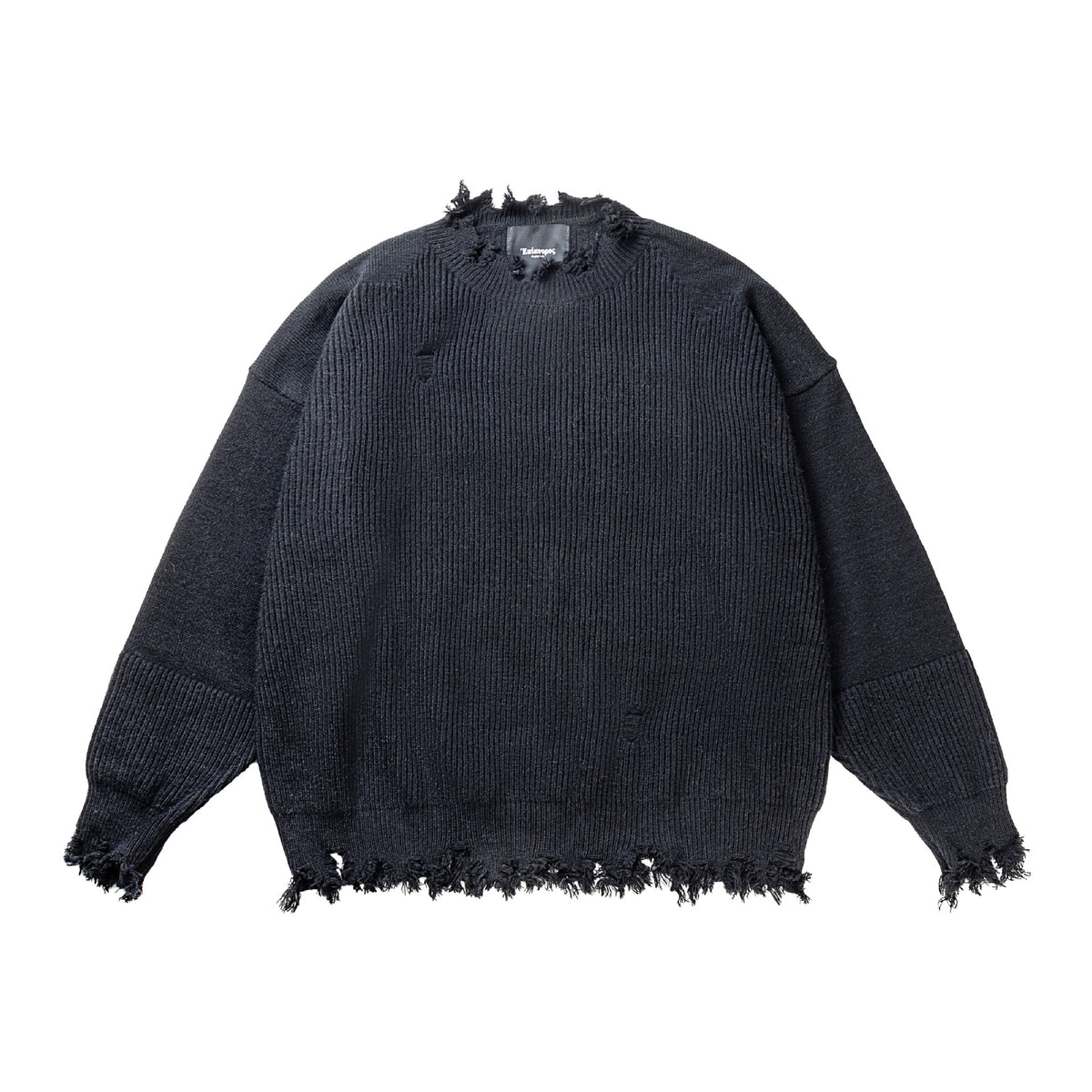 Perforated round neck knitted sweater for men and women