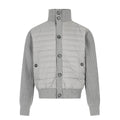 Casual Duck Down Jacket Single-Breasted Stand Collar Knit Splice Sleeves Outerwear