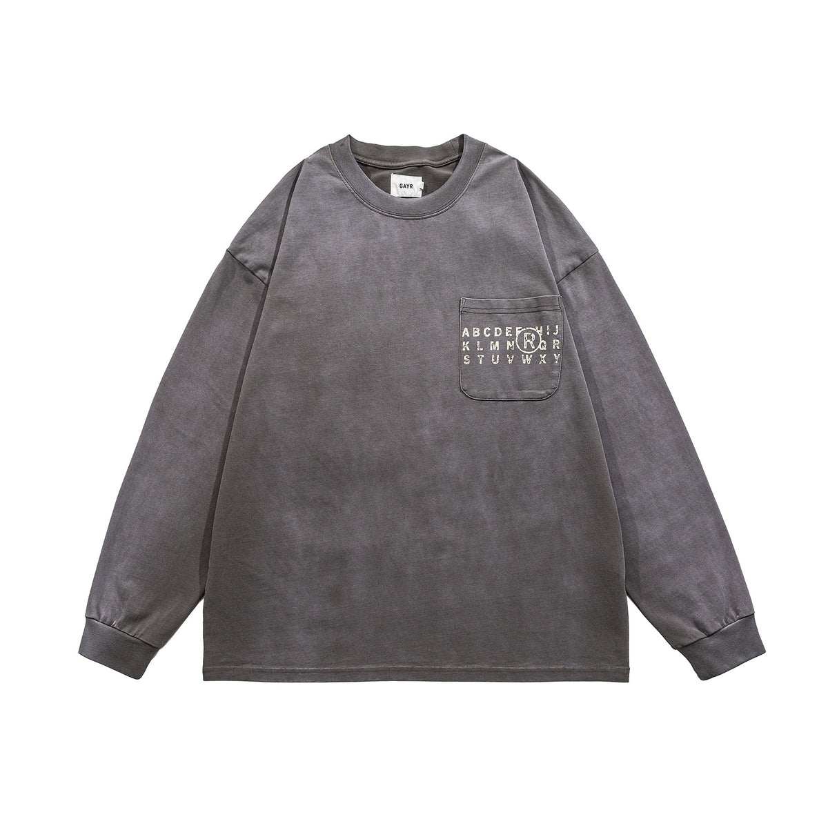 Washed Distressed Crewneck Hoodie for Men
