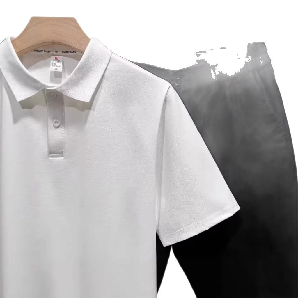 Solid Color Polo Shirt Men Short Sleeve