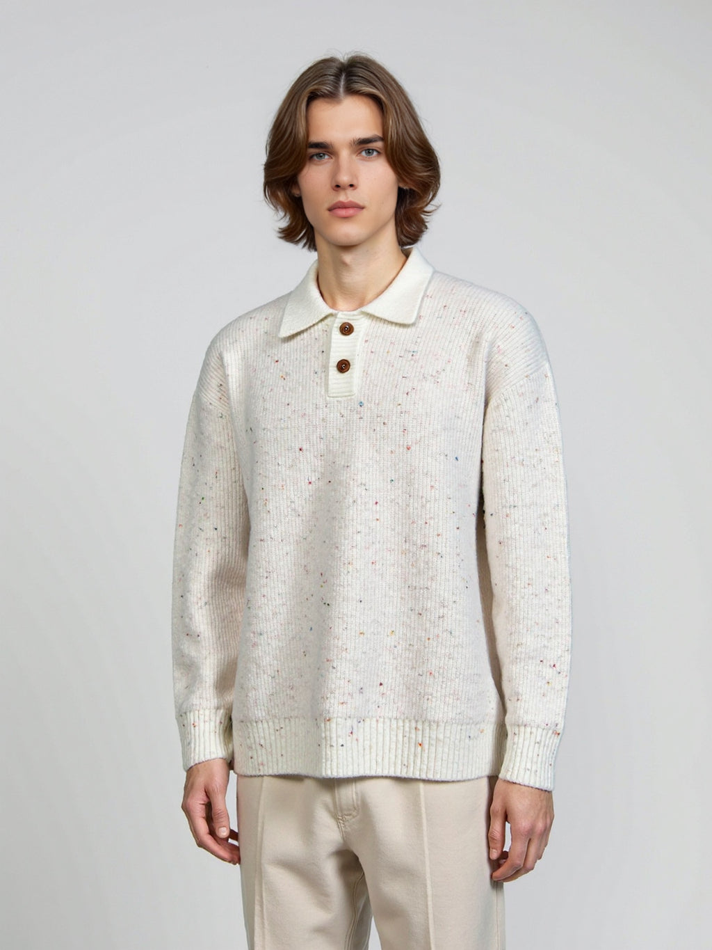 Polo collar sweater for men