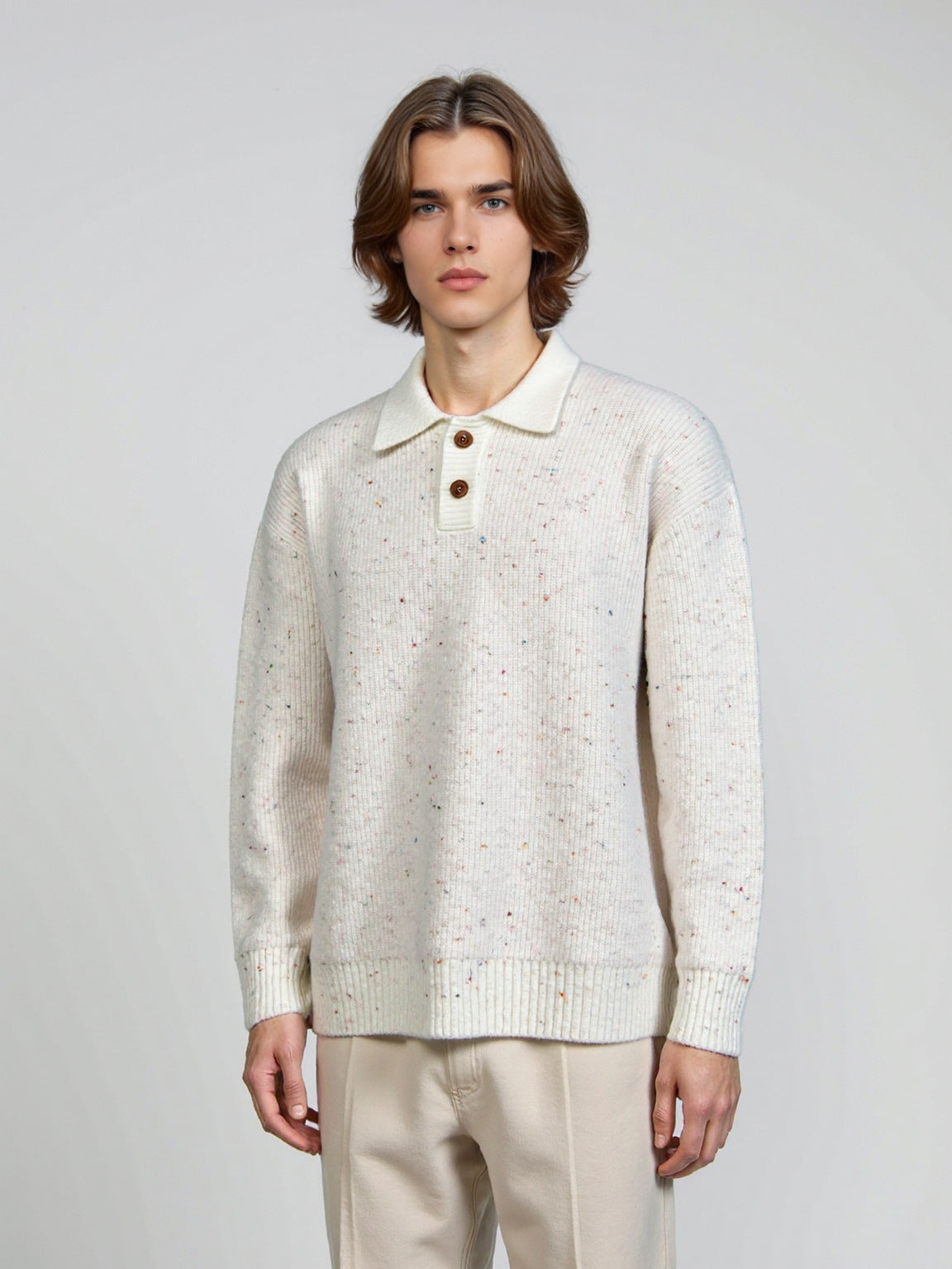 Polo collar sweater for men