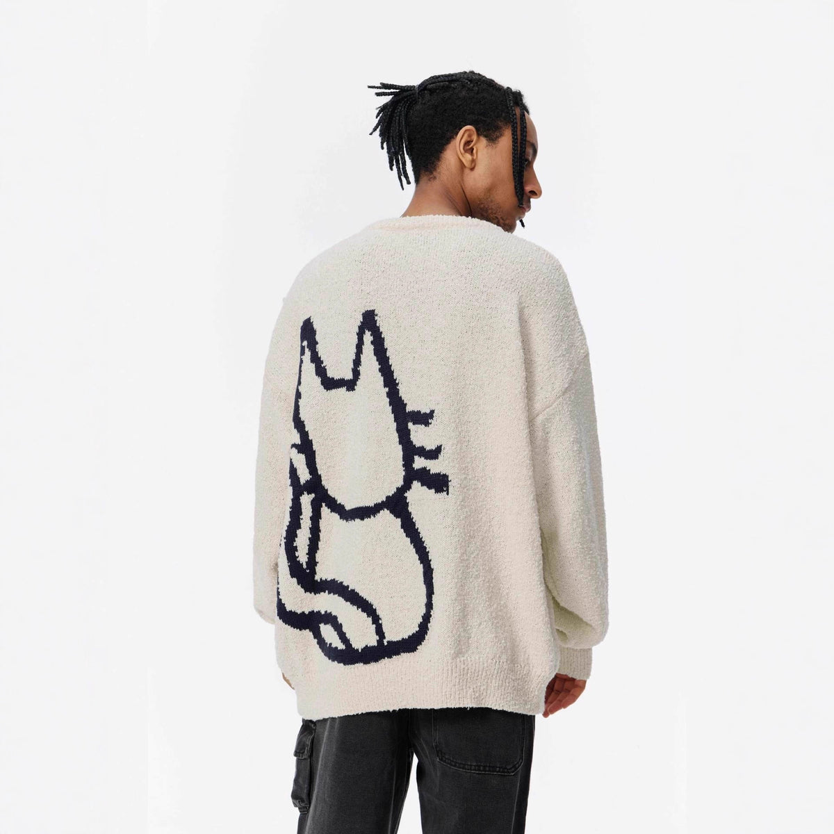 Cartoon cat sweater for men