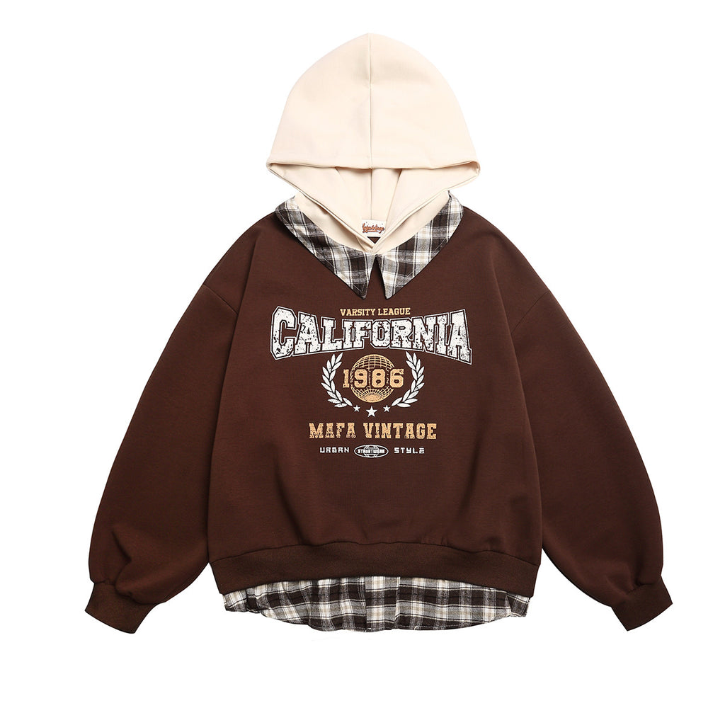 Fake two hooded sweatshirts for men