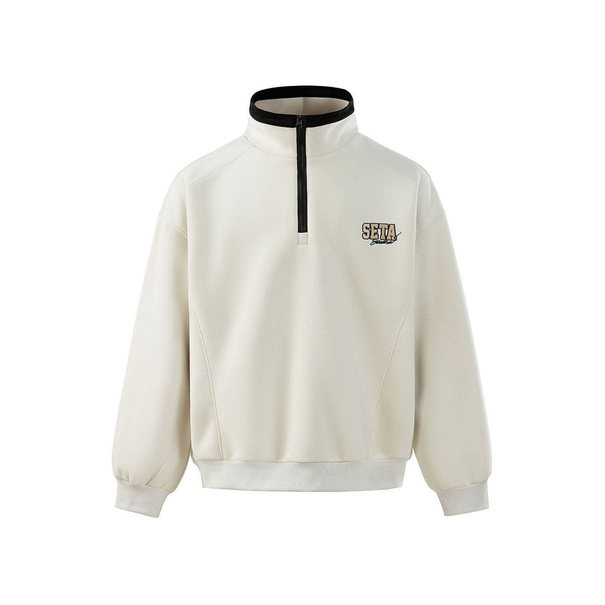 Letter Embroidery Half-Zip Hooded Sweatshirt for Men