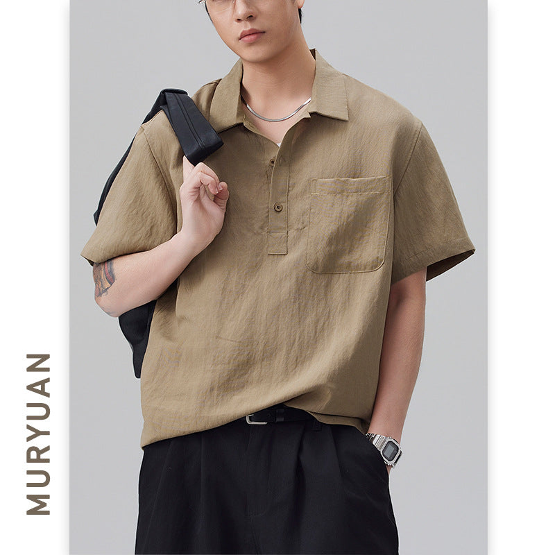 Tencel Short Sleeve Polo Shirt for Men