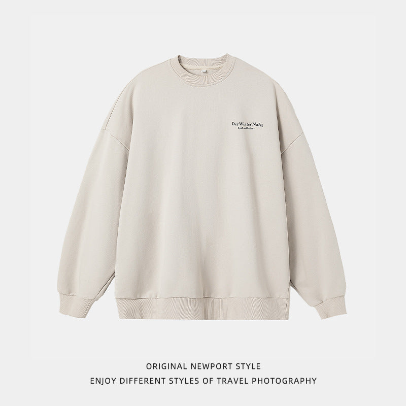 Printed round neck hoodie for men